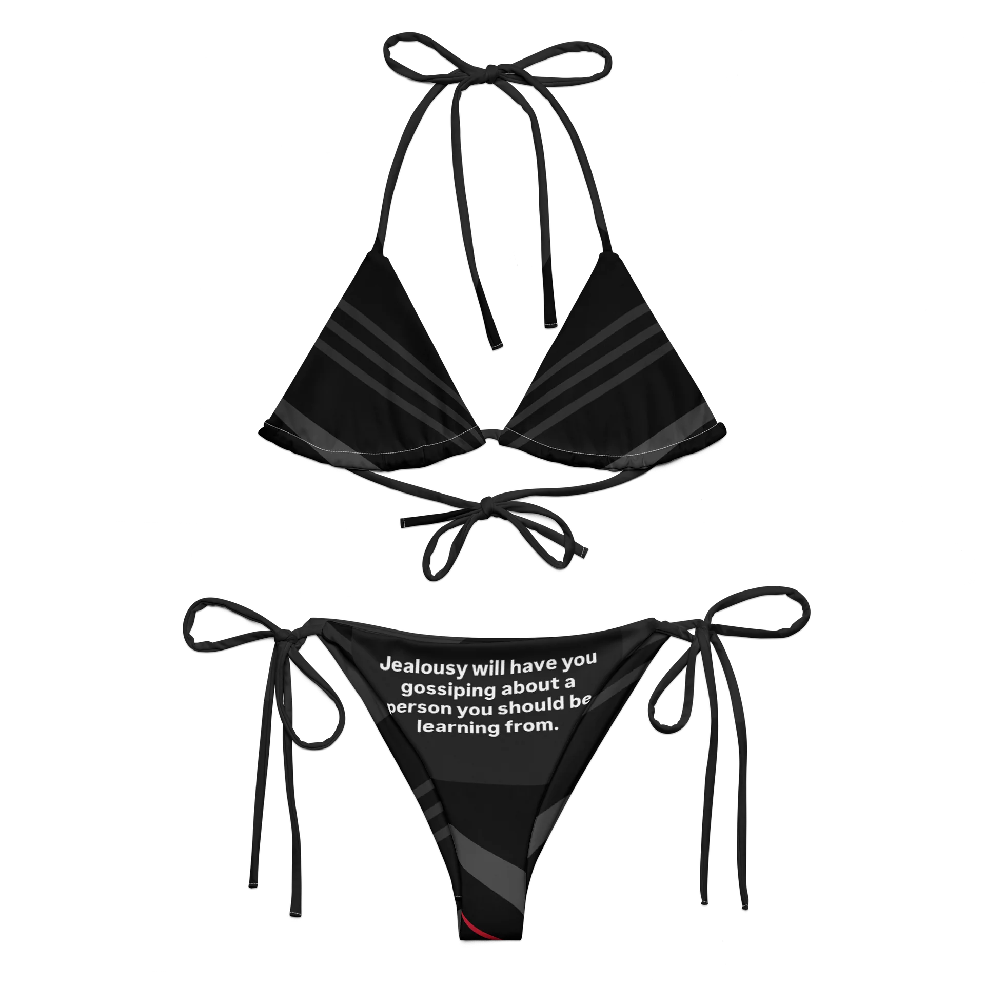 Dark V-Pattern String Bikini product image (2)