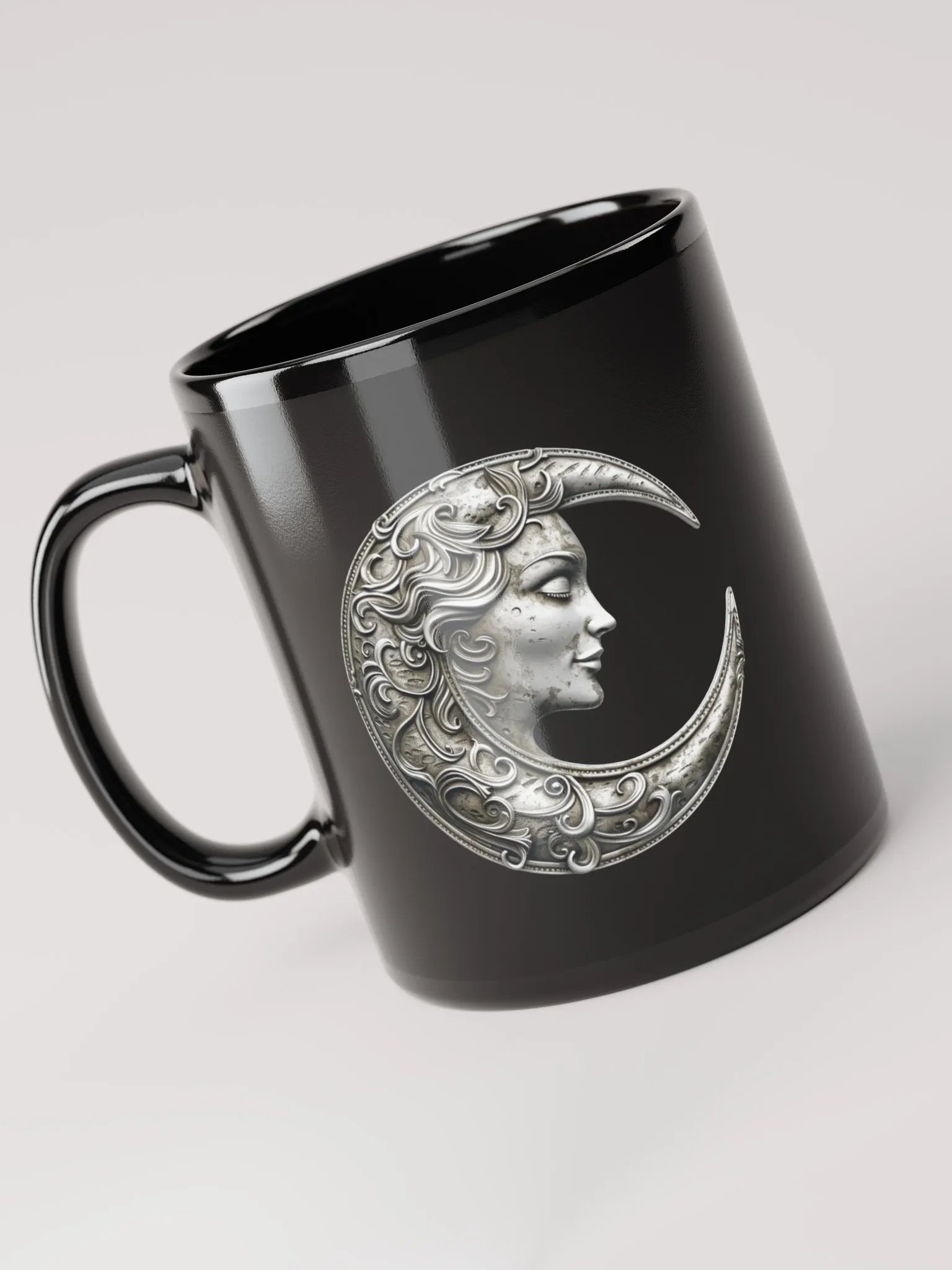 Lunar Faces Black Glossy Mug product image (5)