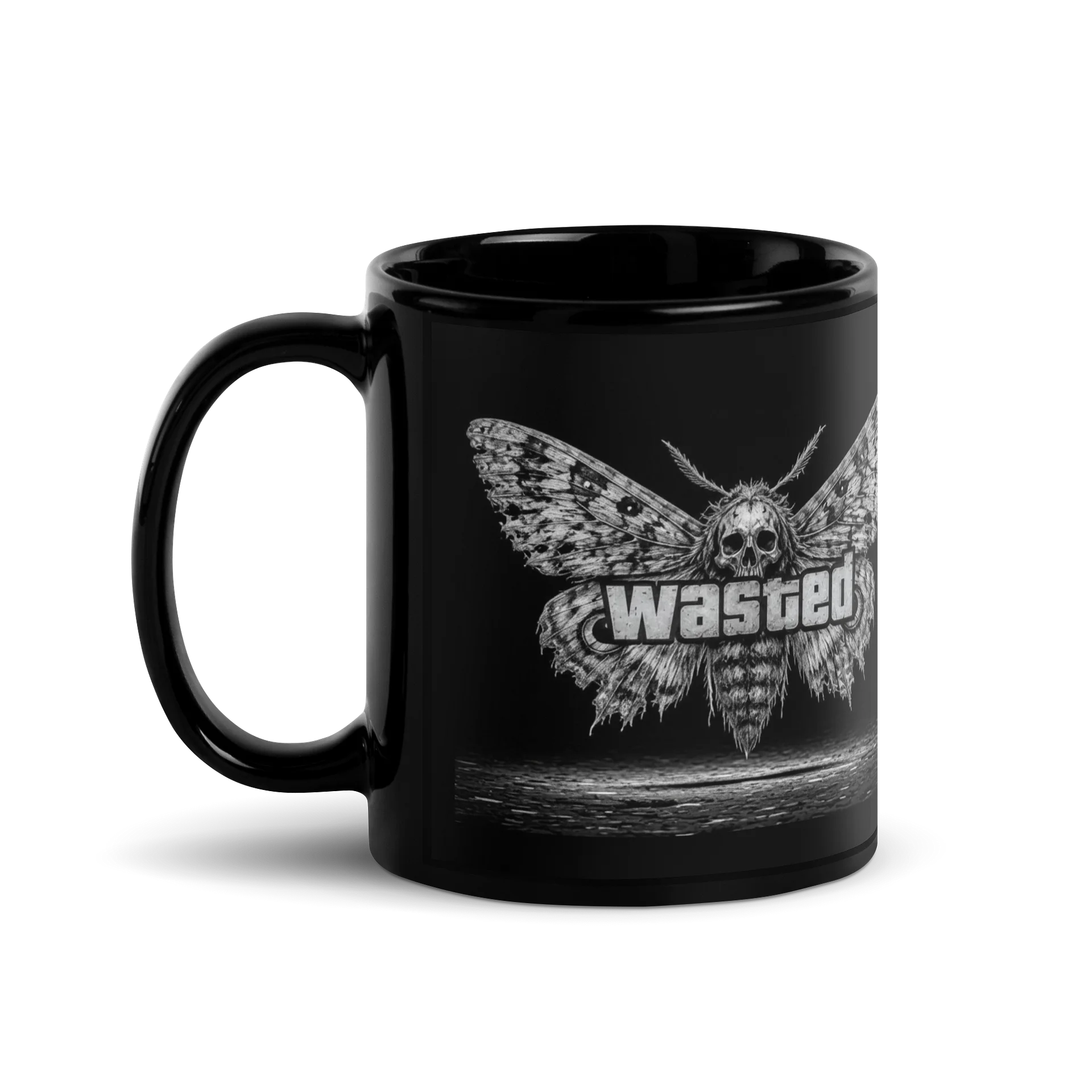 WASTED Skull Moth Black Mug product image (1)