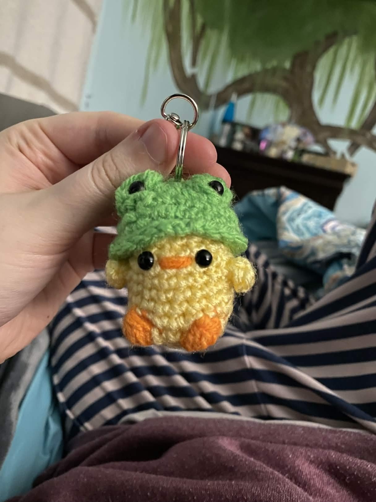Duck with Frog Hat Keychain product image (1)