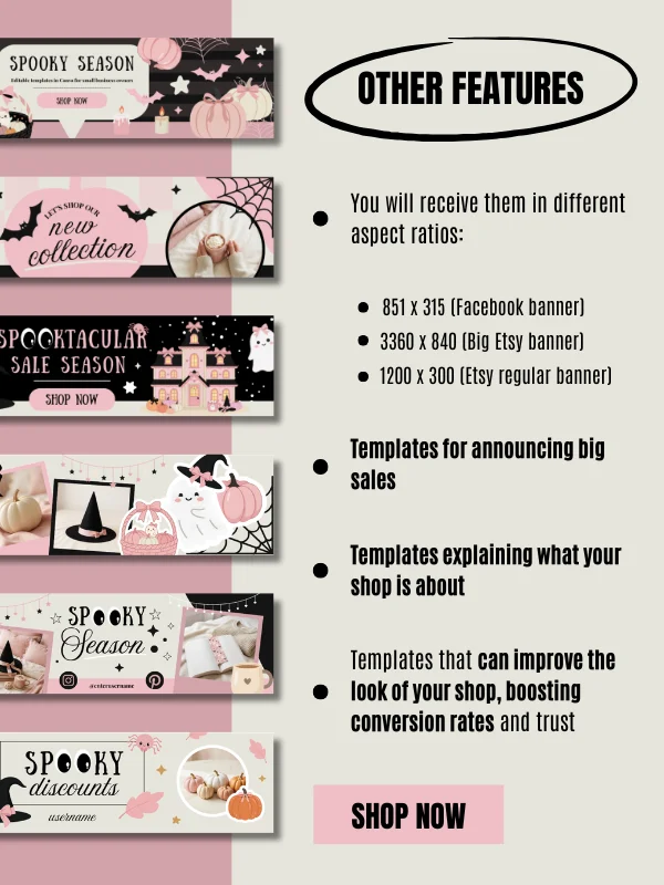 Coquette Halloween Etsy Shop Banner Set product image (5)