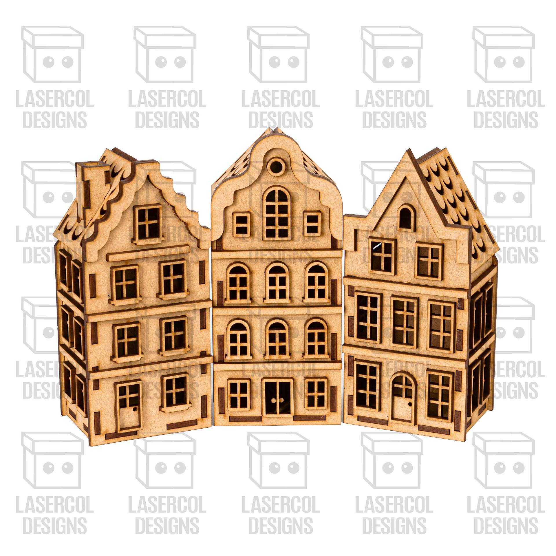 Christmas Houses Set 1 (5 Styles) - Laser Cut Files product image (3)