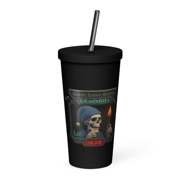 "SiR mOrBiD x" Insulated 20 oz Tumbler with Straw product image (1)