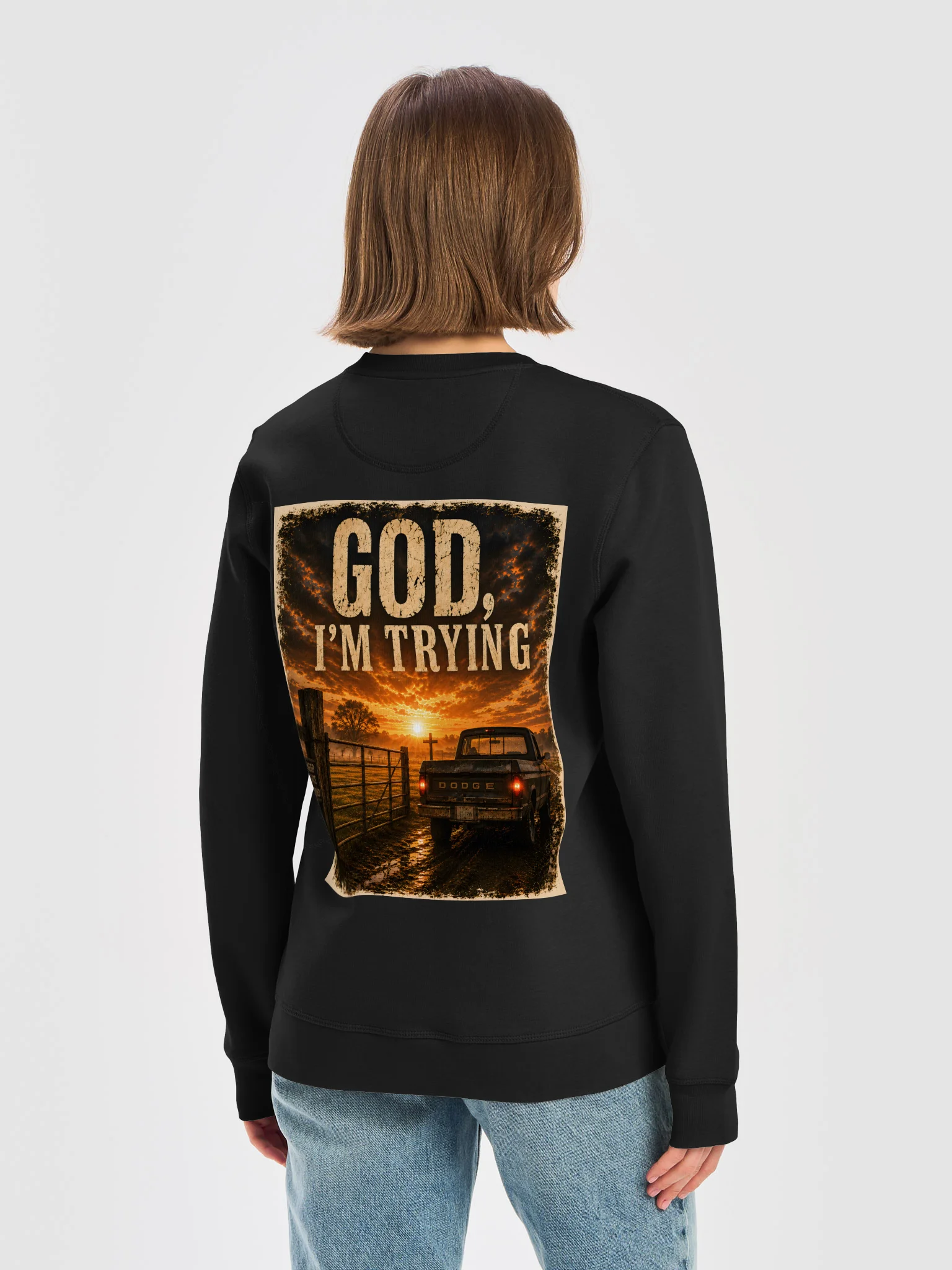 God, I'm Trying Sweatshirt product image (6)