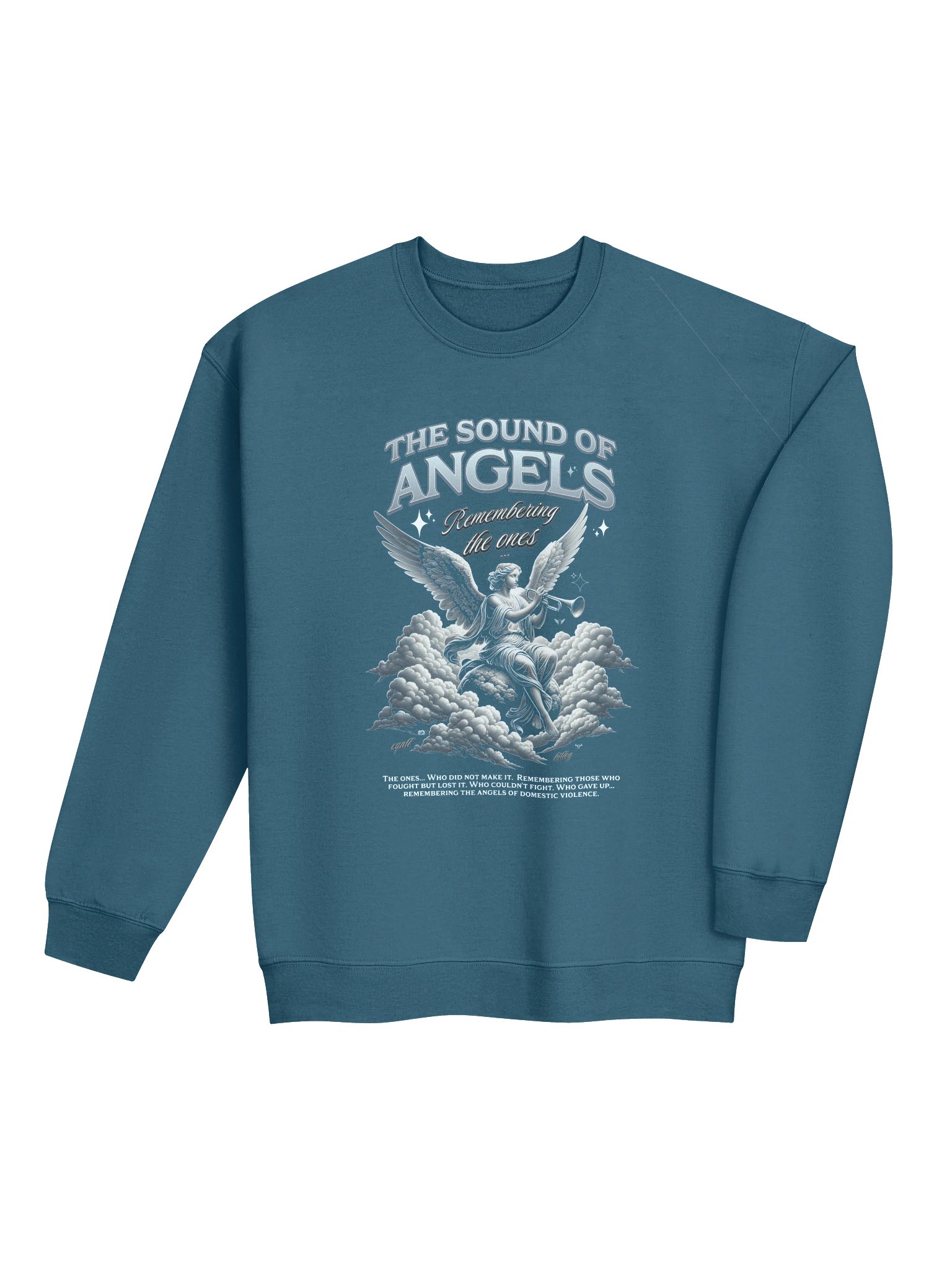 The Sound of ANGELS Unisex Soft Sweatshirt_EQALL® Billog Collection Campaign_Silver / Black product image (4)