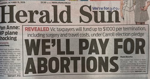 This is the Victorian Labor parties big election pitch. Taking your money and giving it to expectant mothers so they can kill...