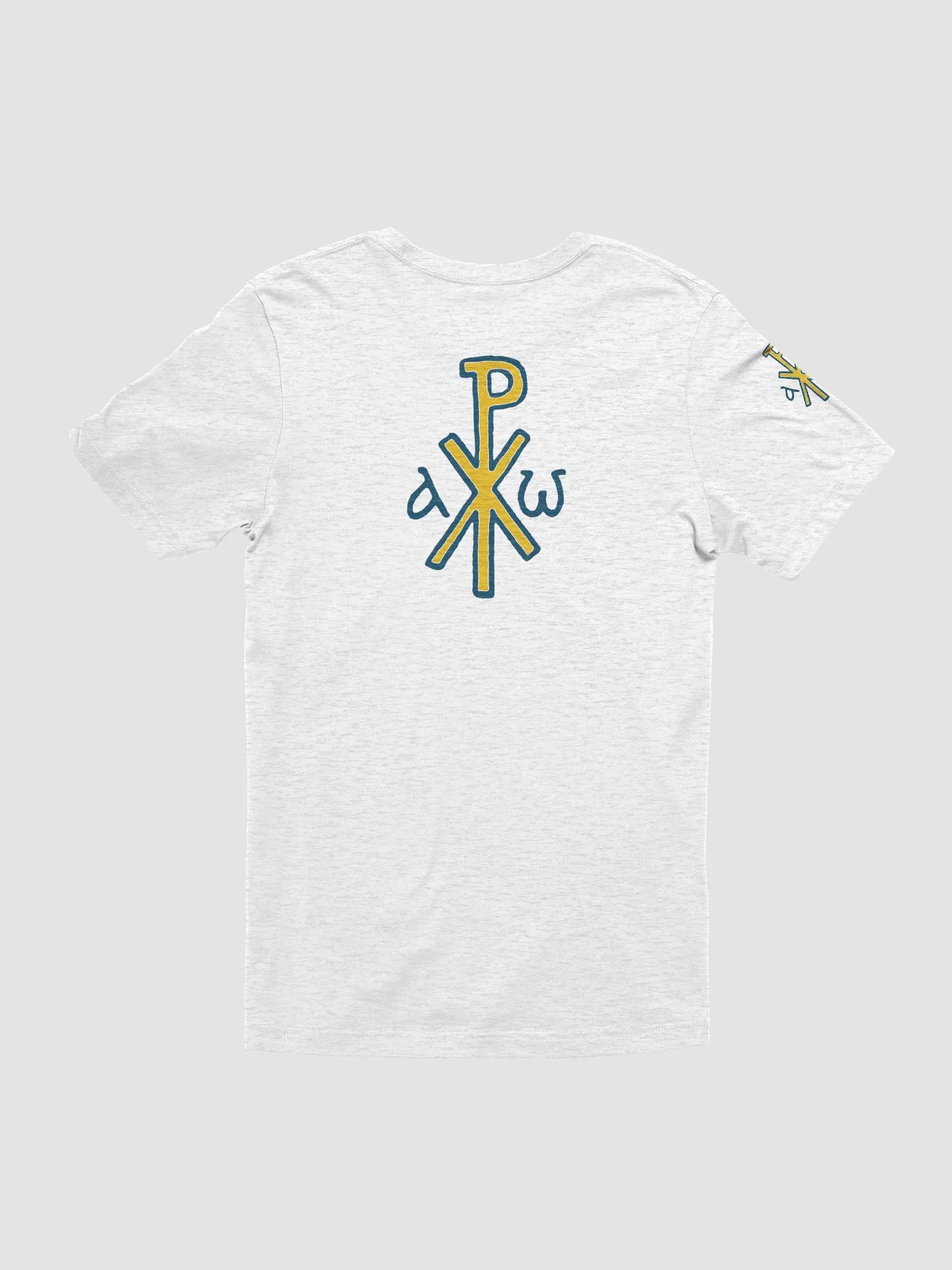 Victor Blue and Yellow Alpha and Omega Orthodox Christian T-Shirt – Religious Tee, Faith Gift product image (2)