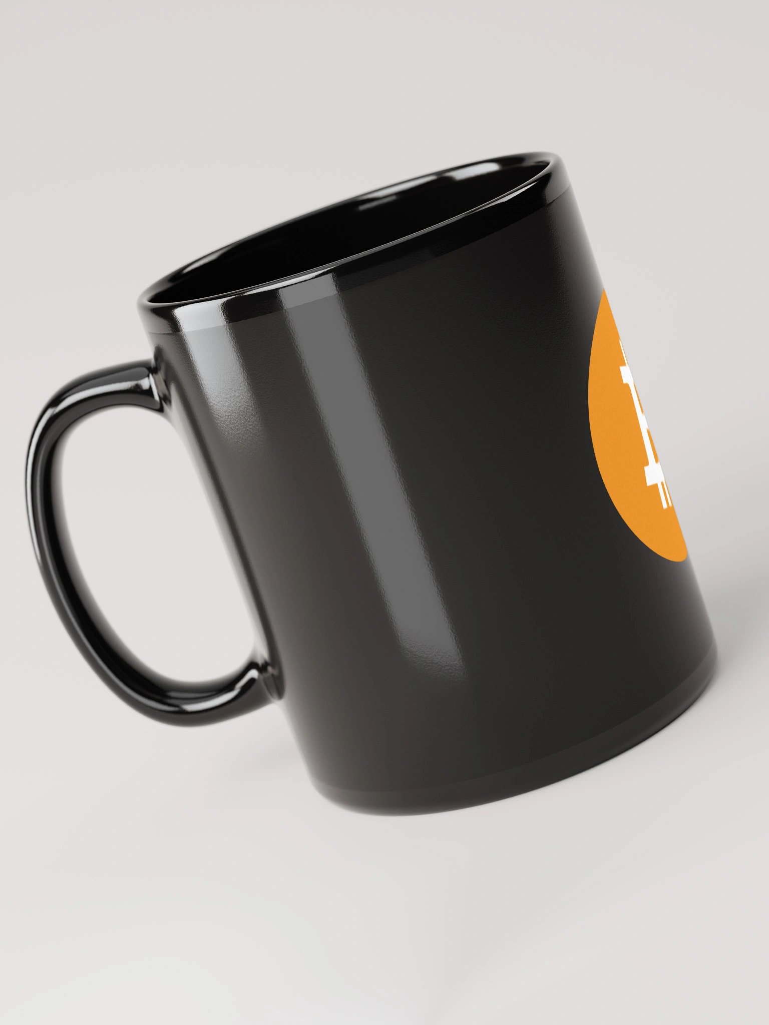 Bitcoin Symbol Black Glossy Mug product image (5)