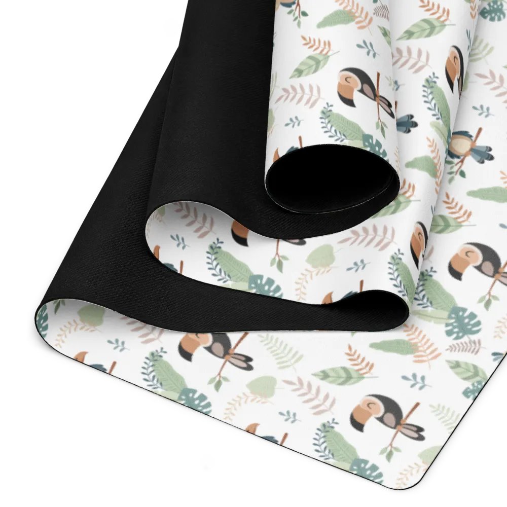 Cute Birds in a Jungle Yoga Mat by Treasure Pie product image (3)