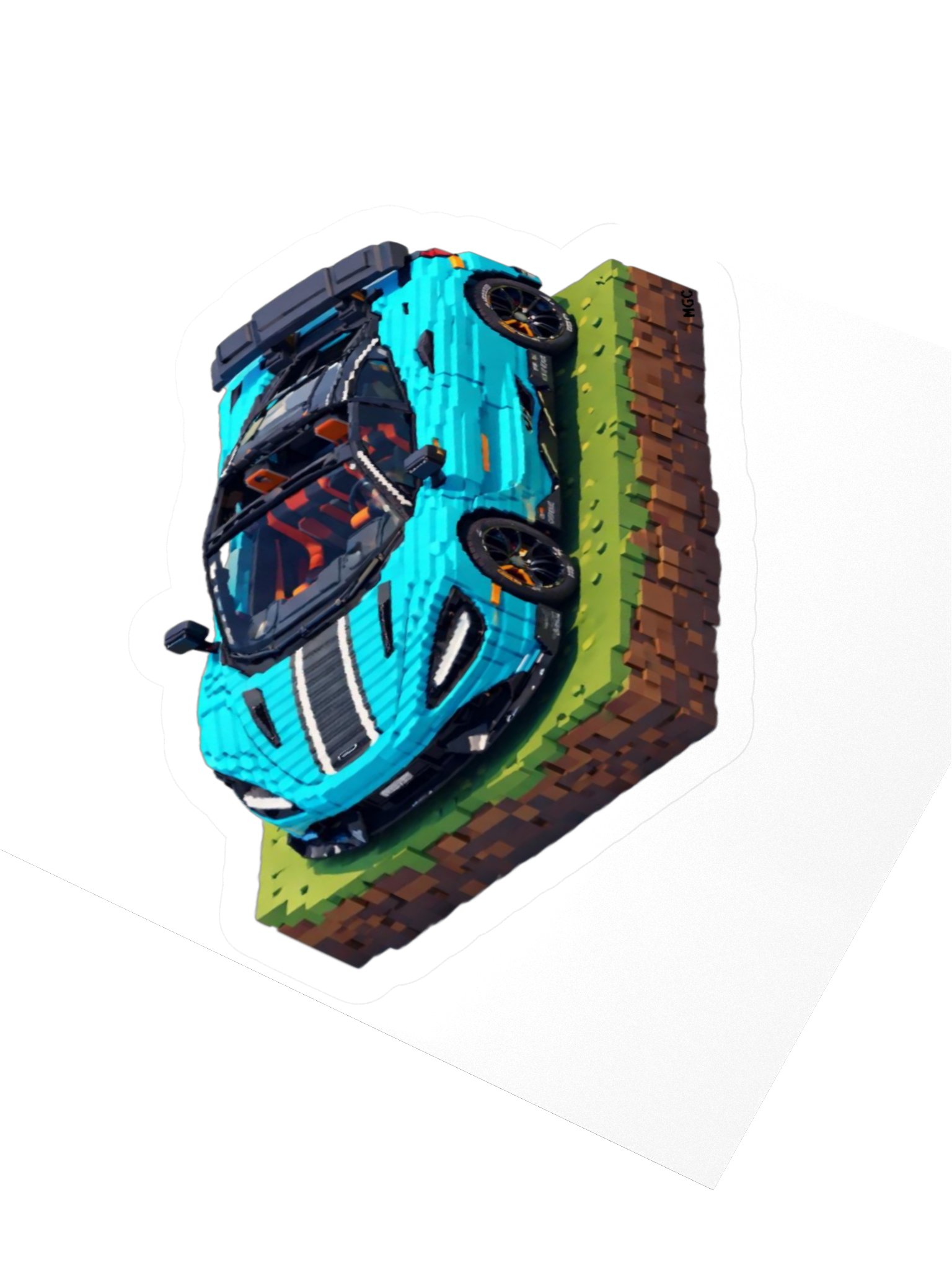 Tokyo Cyan McLaren 765LT Spider Sticker (Pixel, Retro, Minecraft) product image (8)