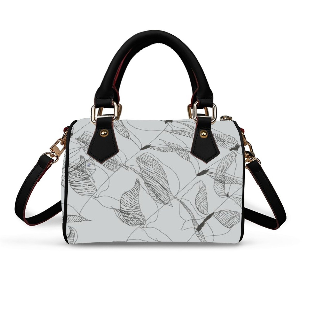 Minimalist Leaf Sketch Satchel Handbag product image (1)