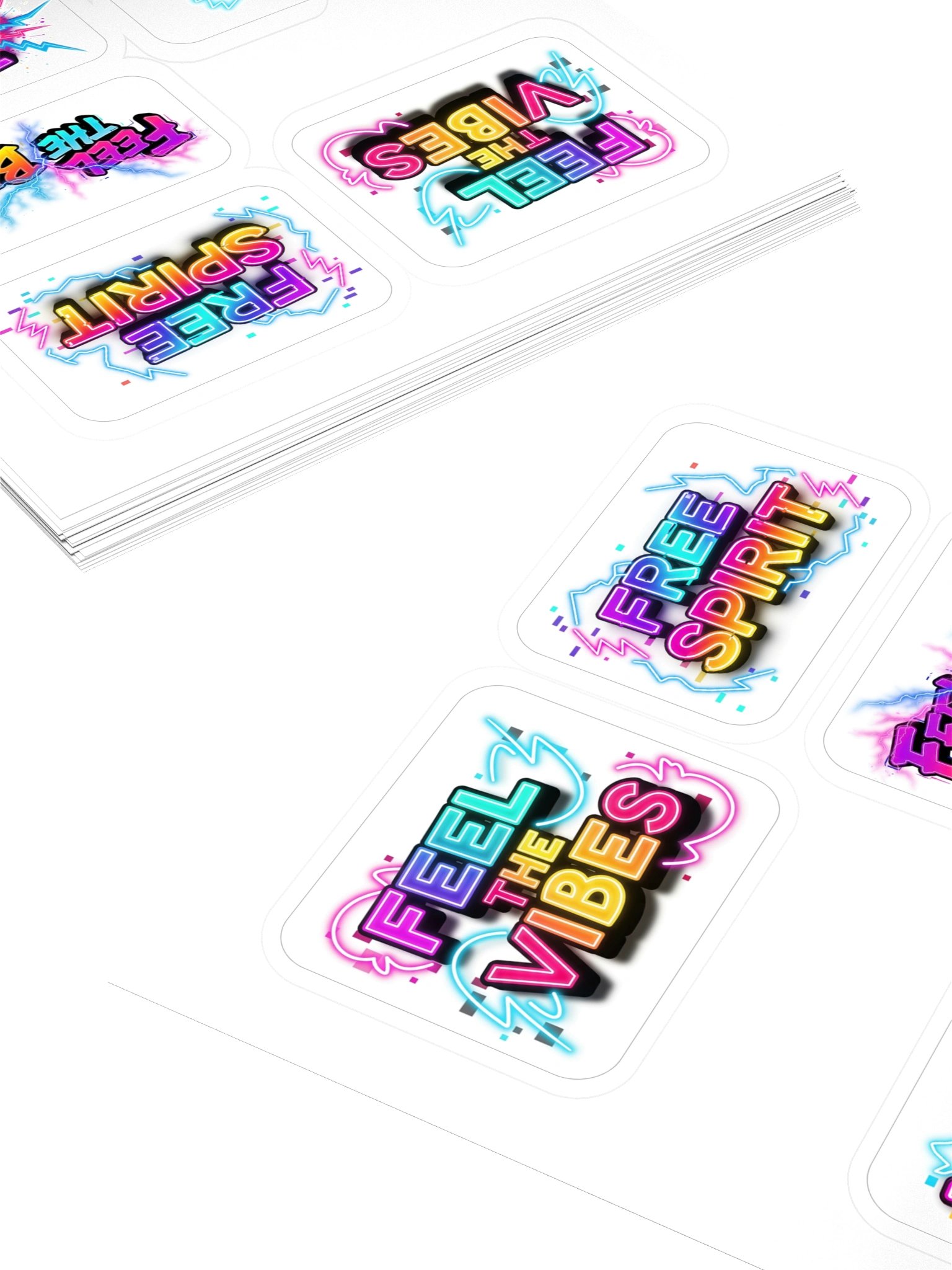 Neon Vibes Kiss Cut Sticker Pack Set product image (4)