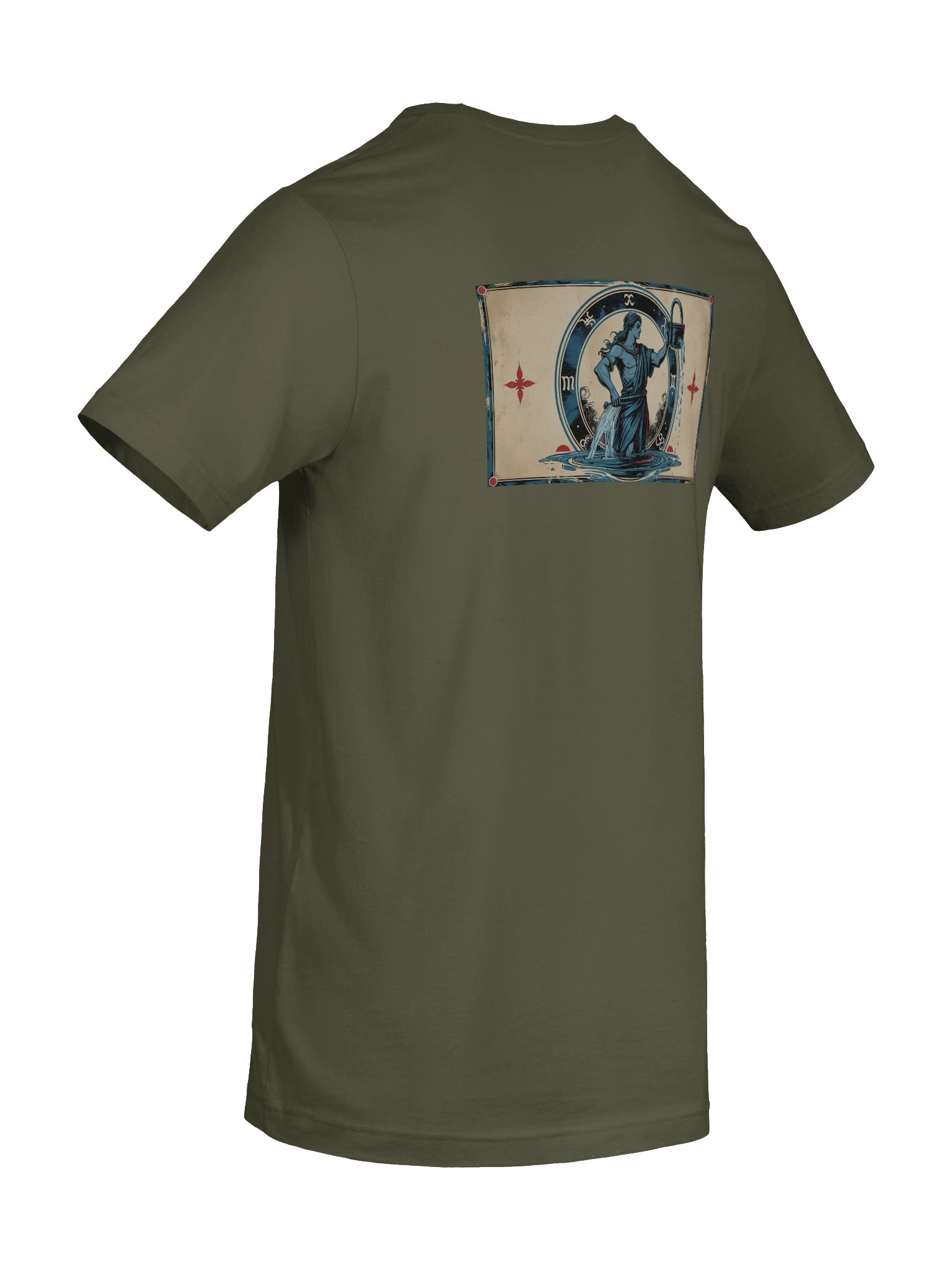 Aquarius - Gothic Zodiac T-Shirt. Blue graphic on the back. product image (3)