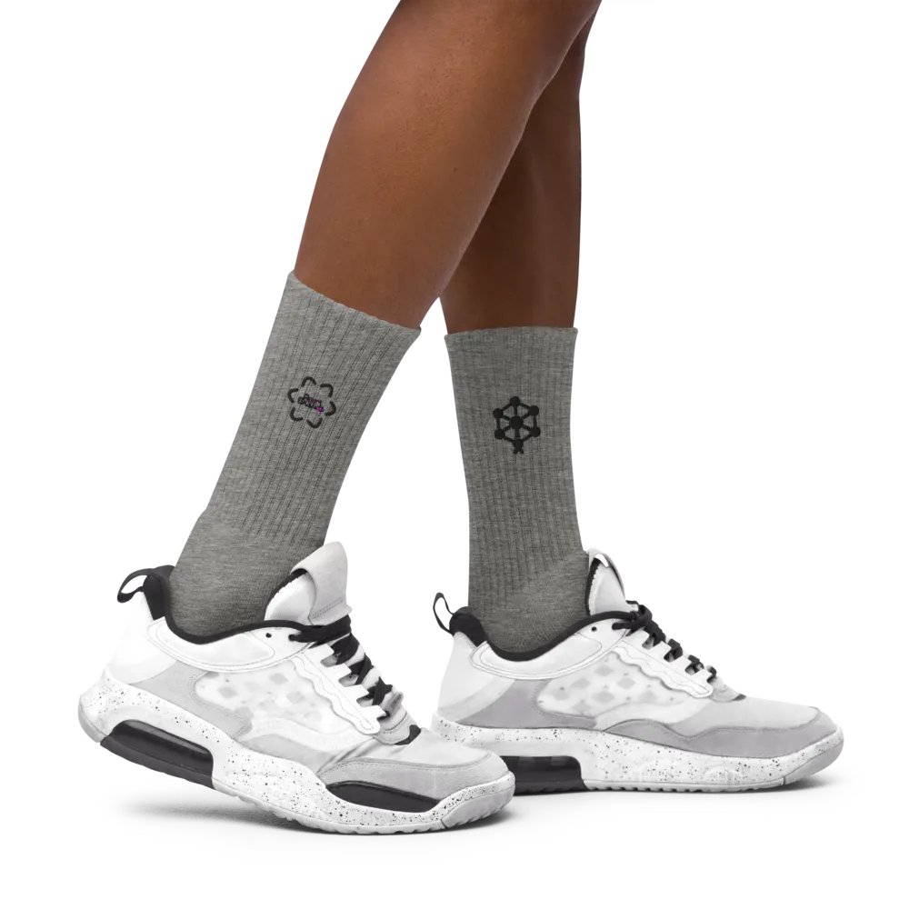 RB Embroidered Socks in Gray product image (10)
