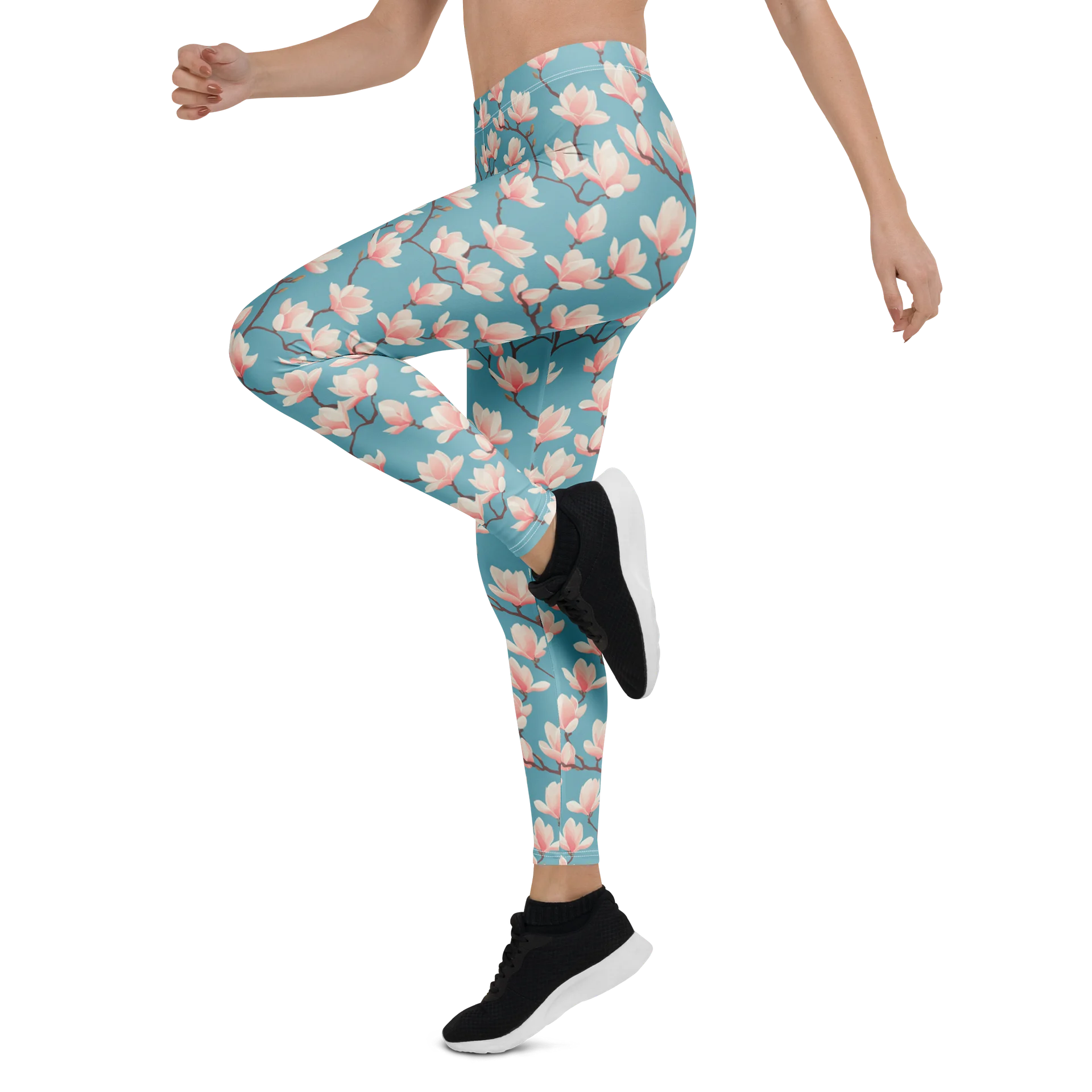 Elegant Magnolia Floral Leggings for Casual Outfits product image (4)