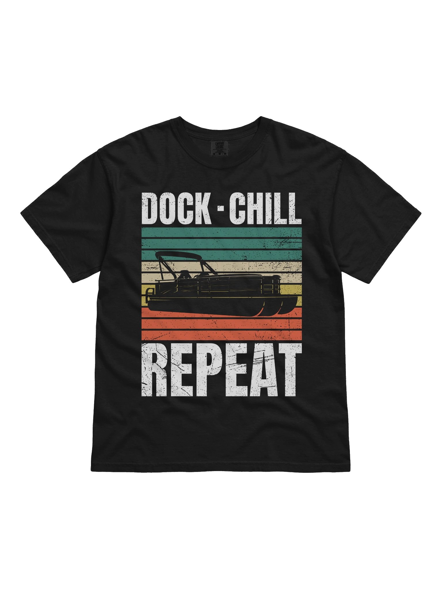 Dock Chill Repeat T-Shirt | Retro Pontoon Boat Tee product image (1)