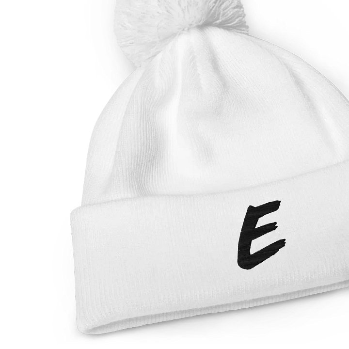 E Bobble Beanie White product image (2)