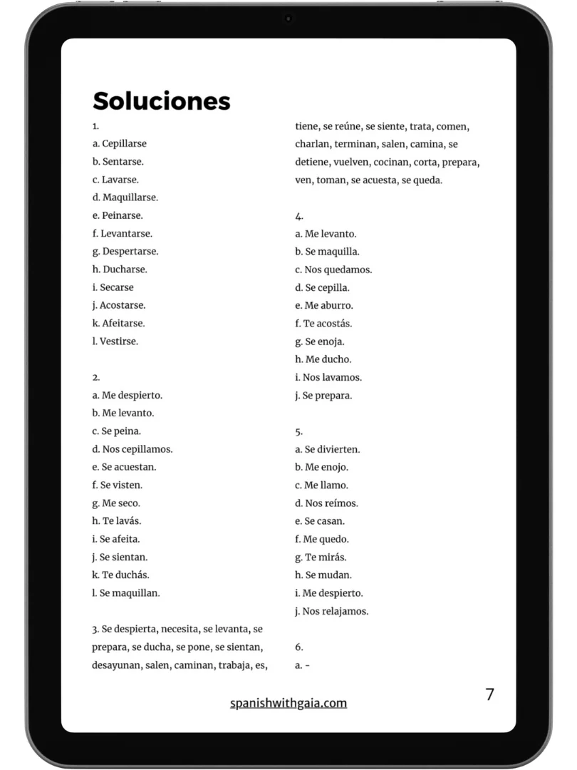 PDF REFLEXIVOS actividades + soluciones product image (2)