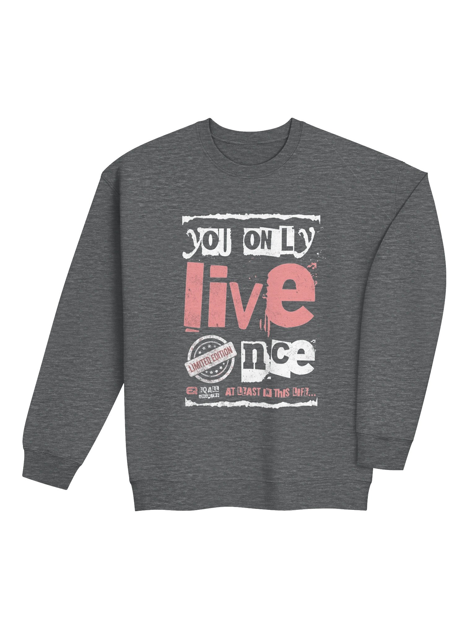 You Only Live Once! Unisex Gildan Sweatshirt R3CVR.i by EQALL® Essentials_Blush Red product image (16)