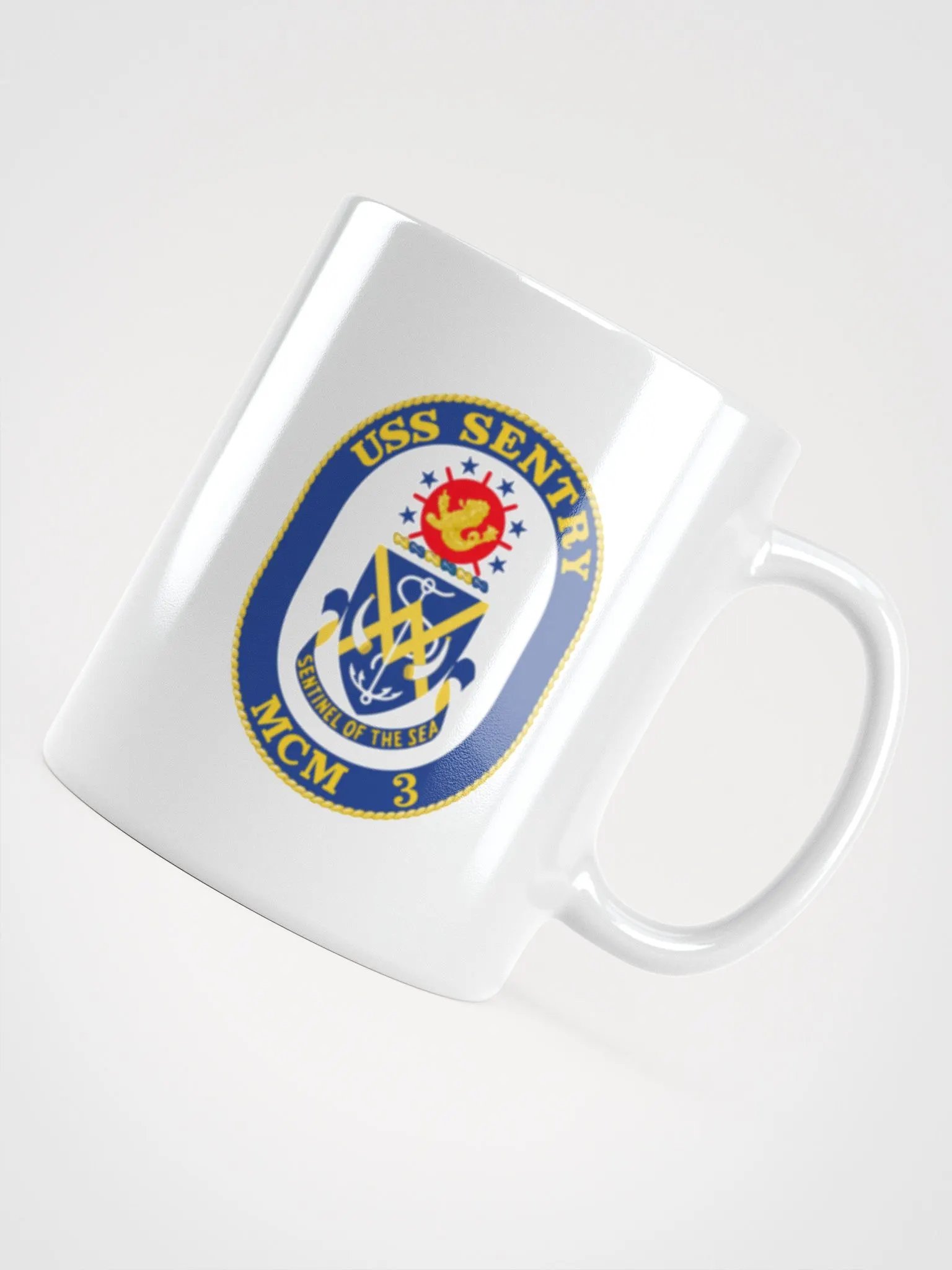 USS Sentry MCM 3 White Coffee Cup product image (4)