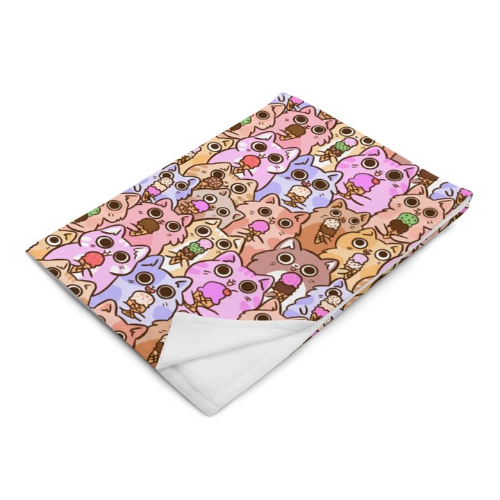 Whimsical Ice Cream Cat Party Throw Blanket product image (2)