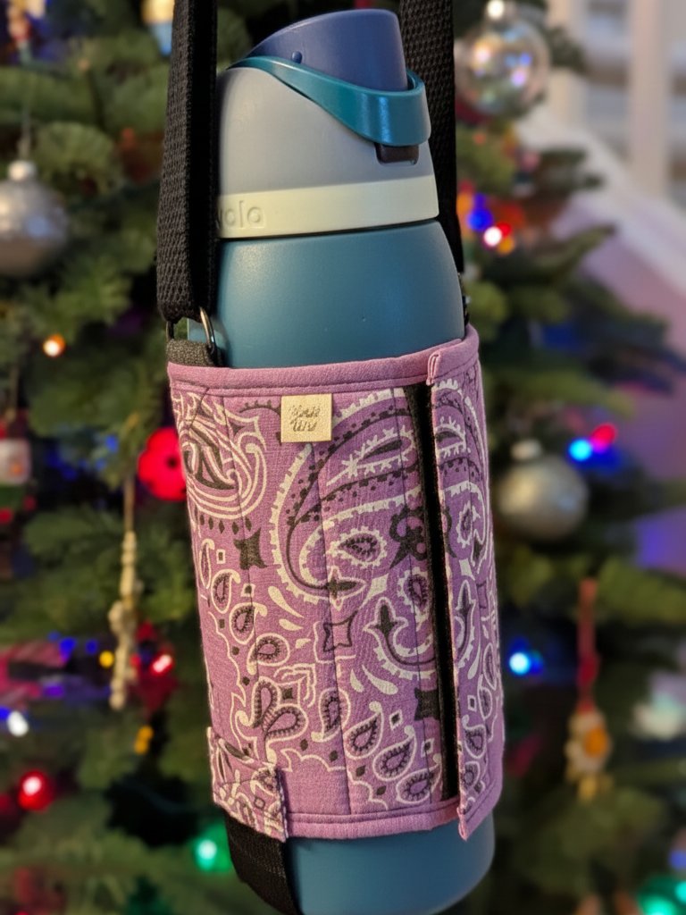 Hands-Free Bottle Sleeve- Purple Bandana product image (5)