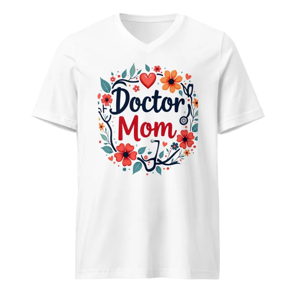 Floral Doctor Mom V-Neck Tee product image (1)