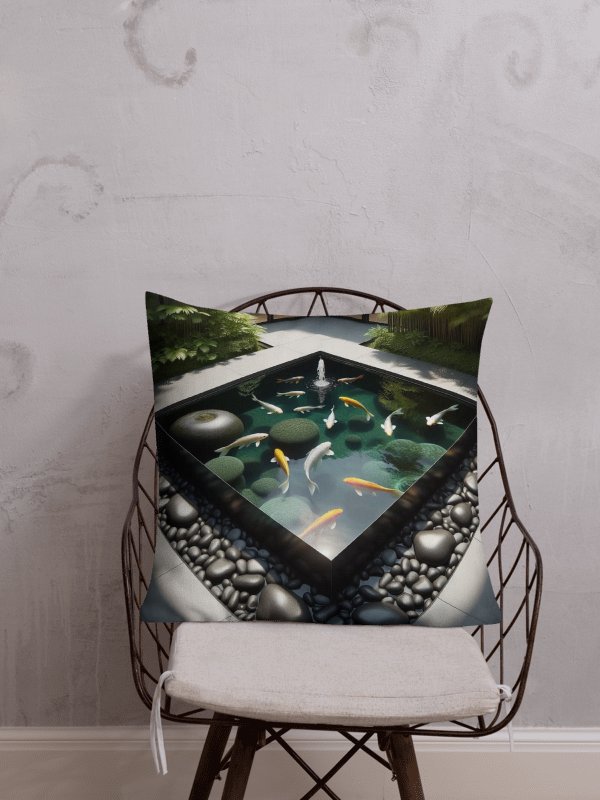 Tranquil Koi Pond Premium Pillow | AI Design product image (1)