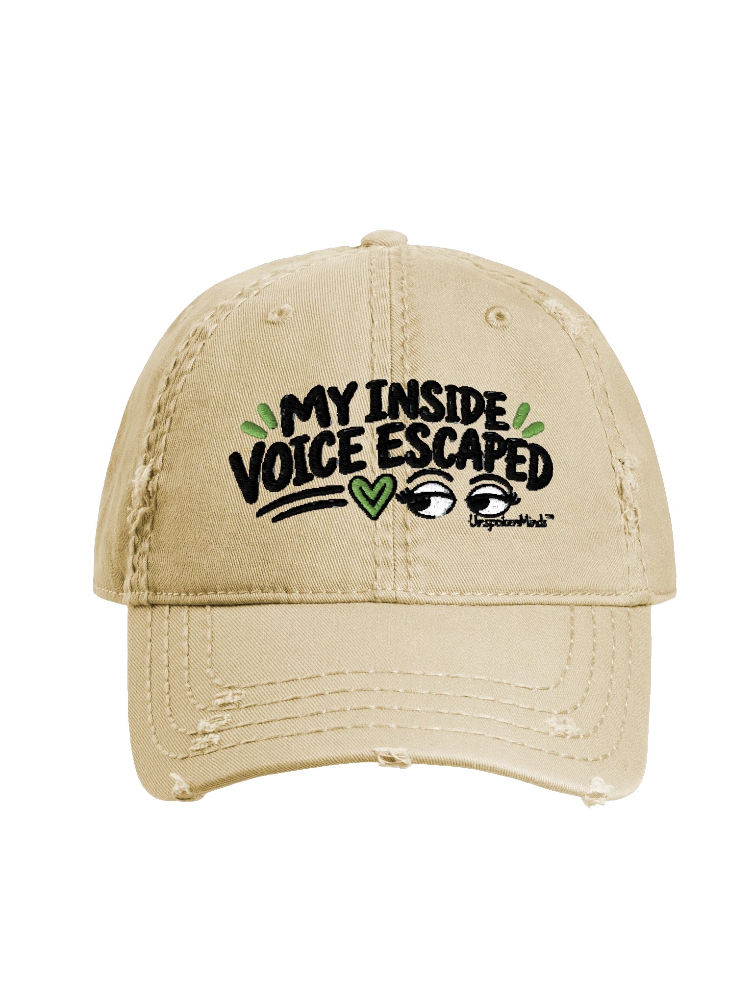 My Inside Voice Escaped Embroidered Dad Hat – Tan Adjustable Funny Overthinker Cap | UnspokenMinds product image (1)