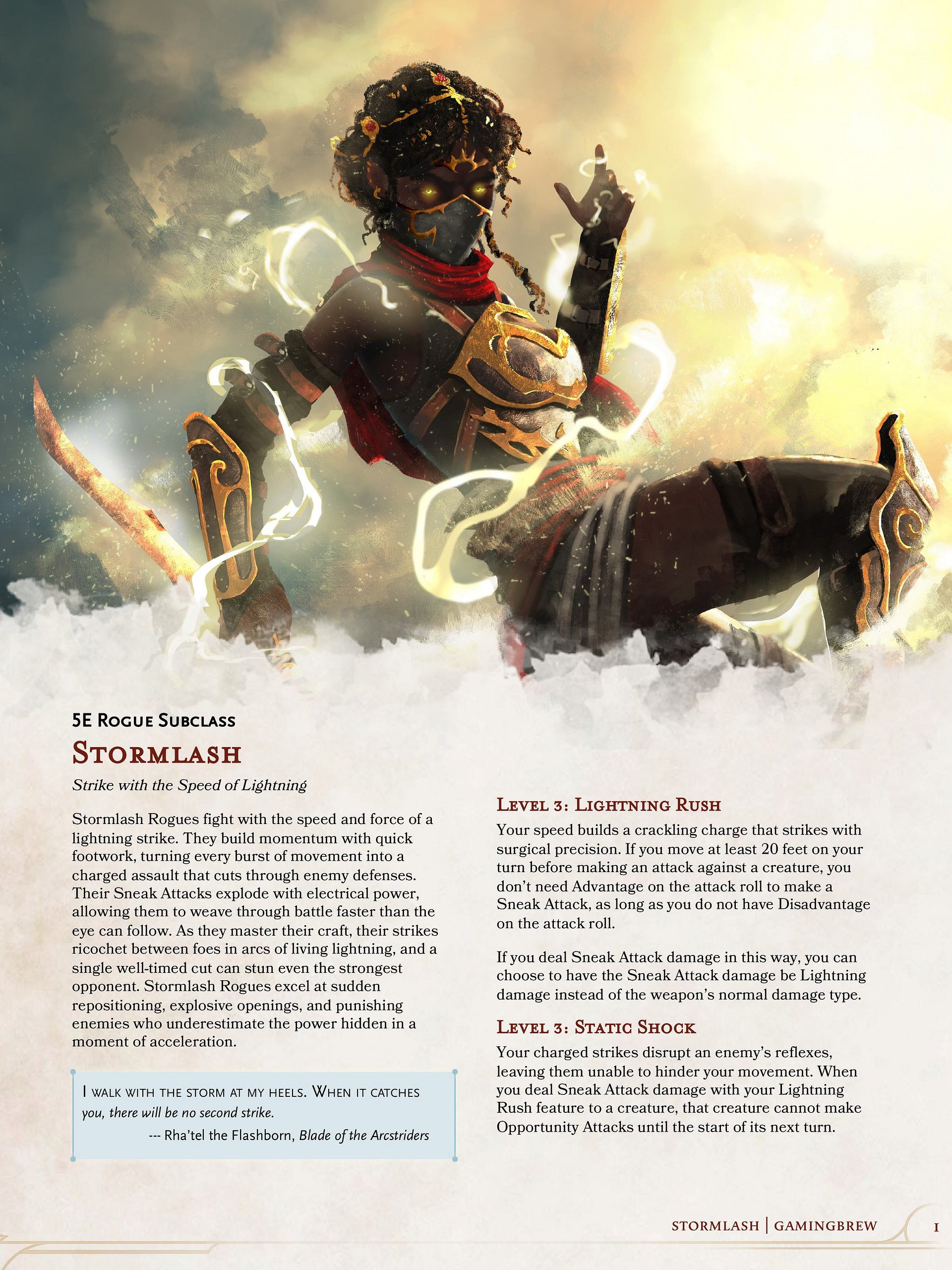 Stormlash | 5.5E Rogue Subclass product image (2)