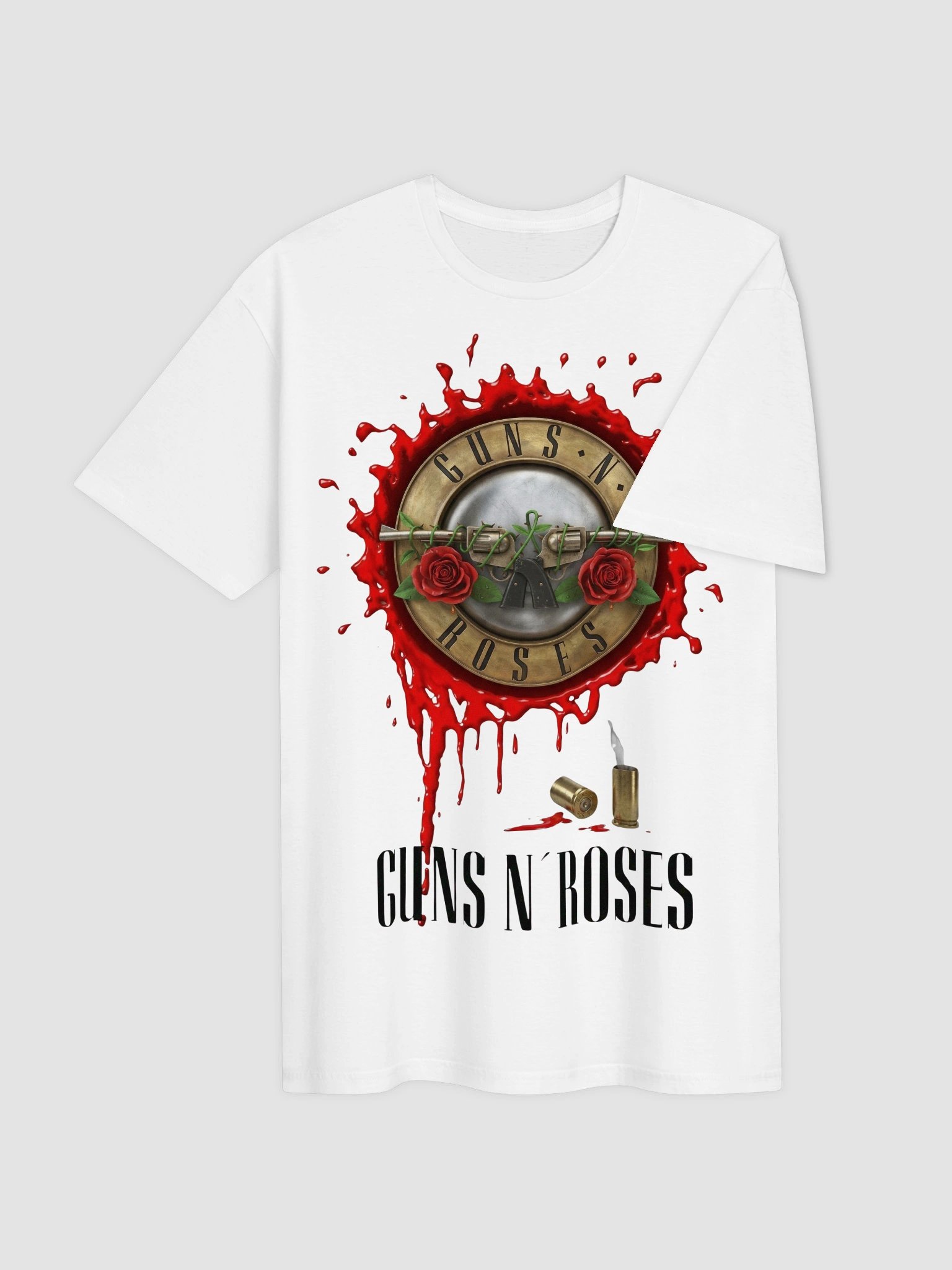 Guns N Roses Graphic Tee | Bullet Roses Crest Design | Appetite for Destruction Era Vintage Rock Shirt product image (3)