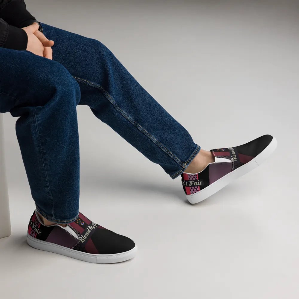 BBG Diamond Cross Black and Purple Men's Slip Ons product image (12)