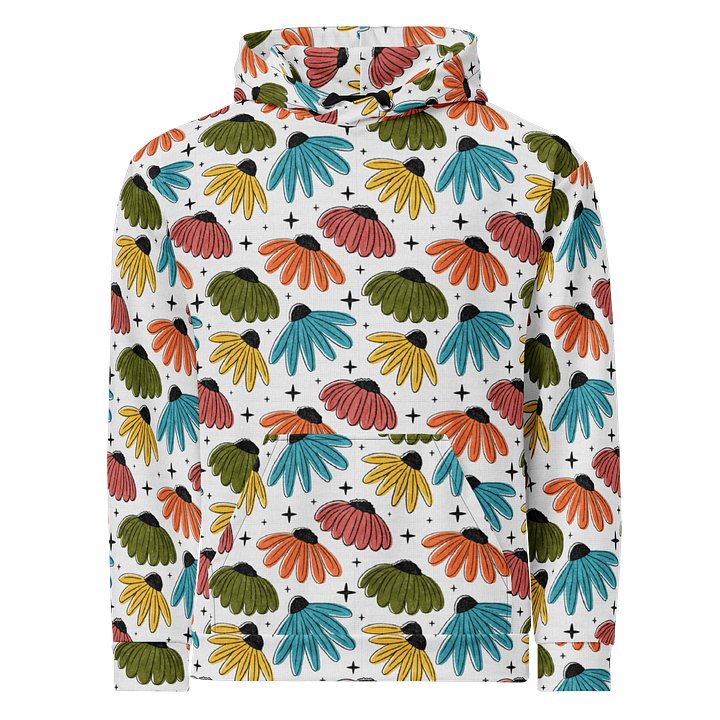 Retro Halftone Coneflowers Recycled Unisex Hoodie product image (1)