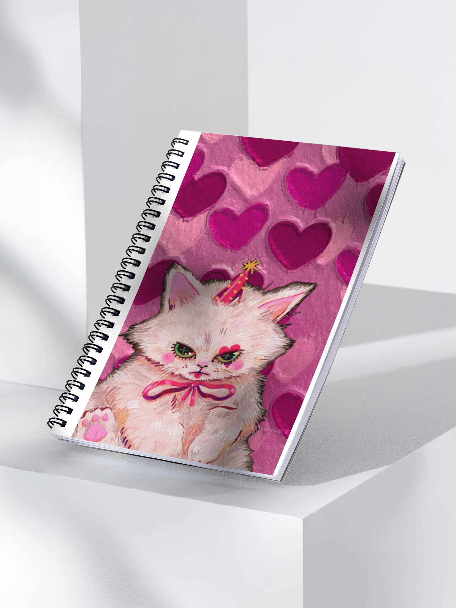 Cute Grumpy Party Cat spiral Notebook product image (3)