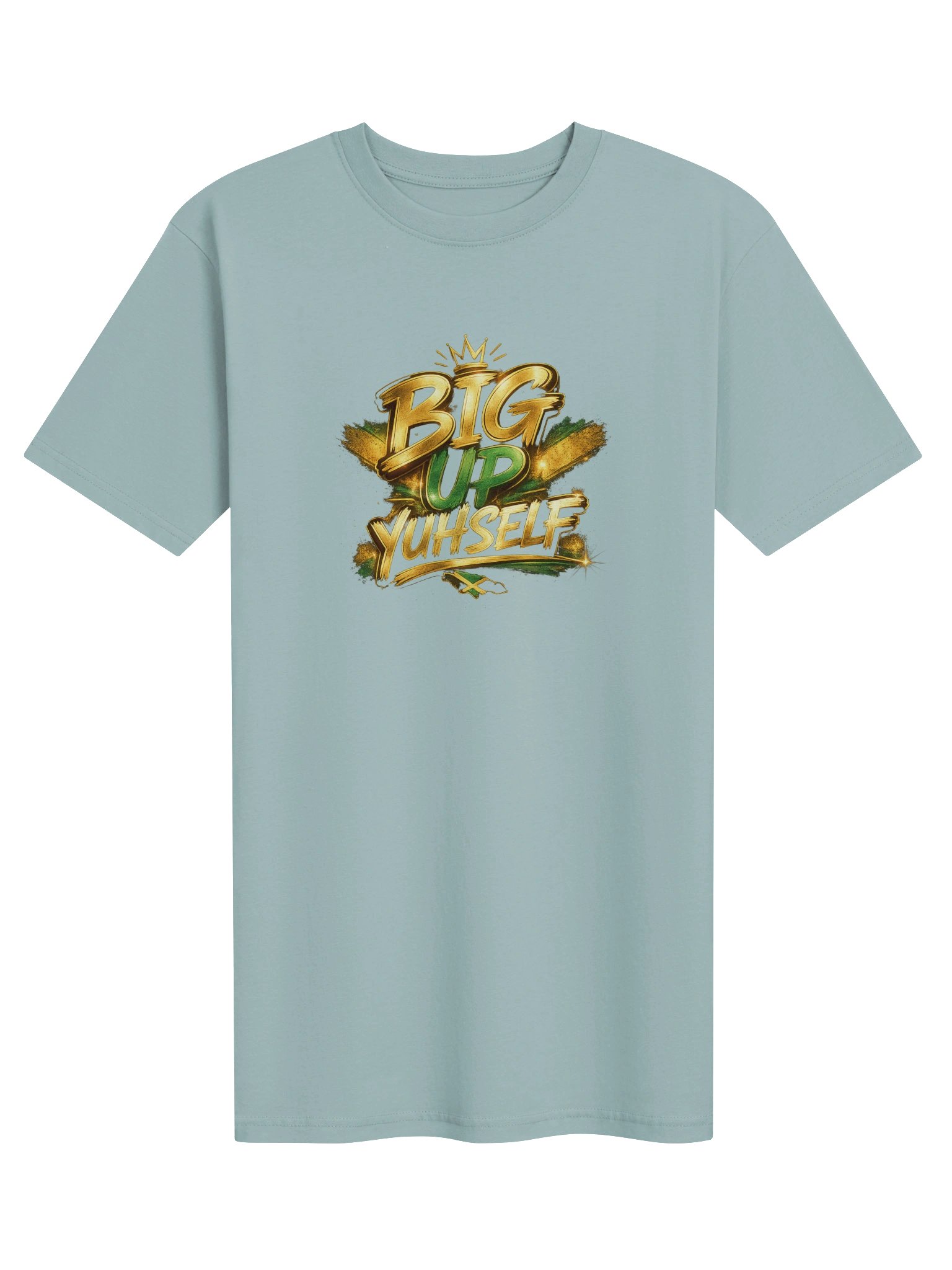 BIG UP YUHSELF — Gold & Green Statement Tee product image (4)
