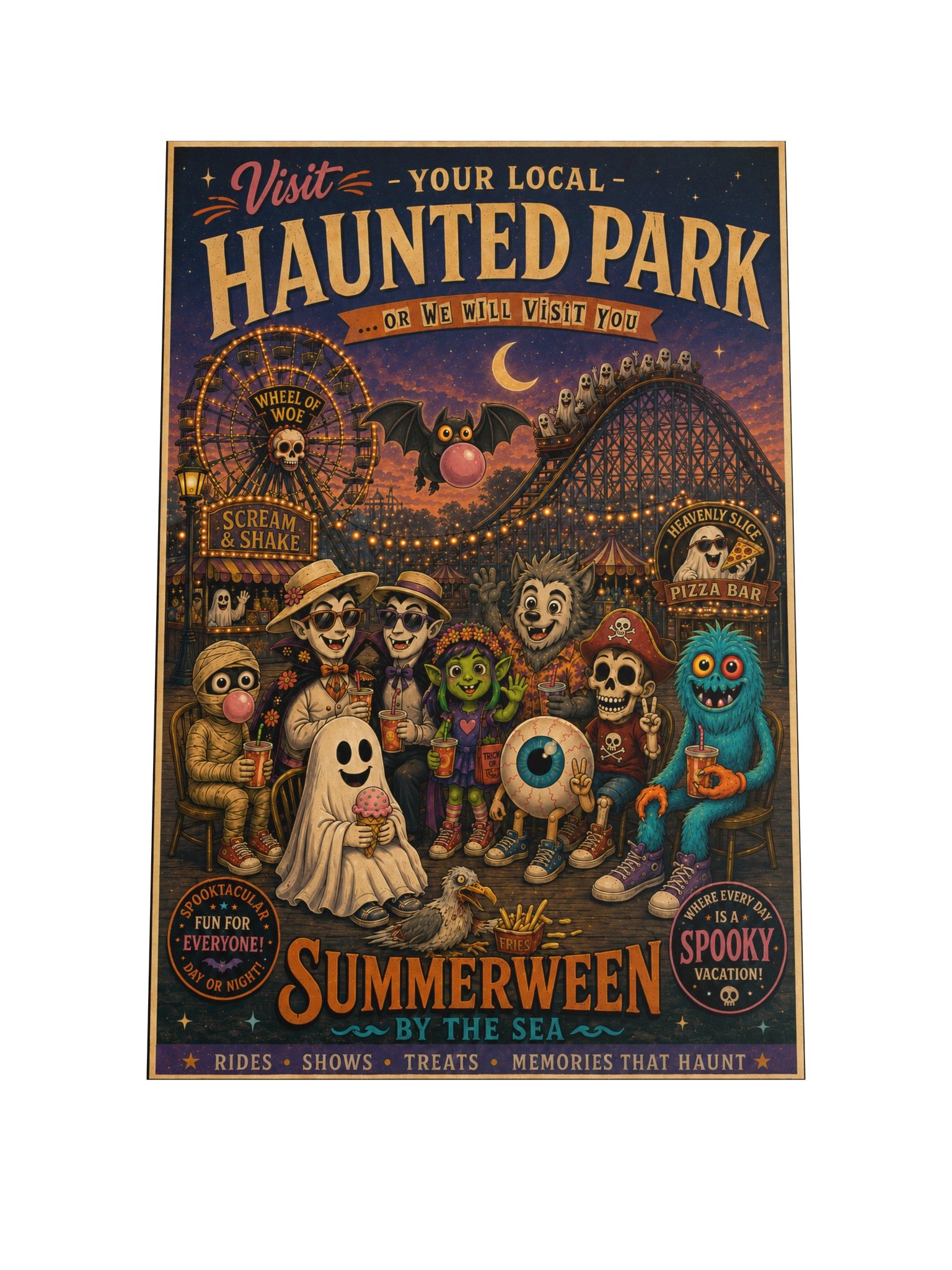 SUMMERWEEN BY THE SEA VINTAGE SOUVENIR POSTER product image (2)