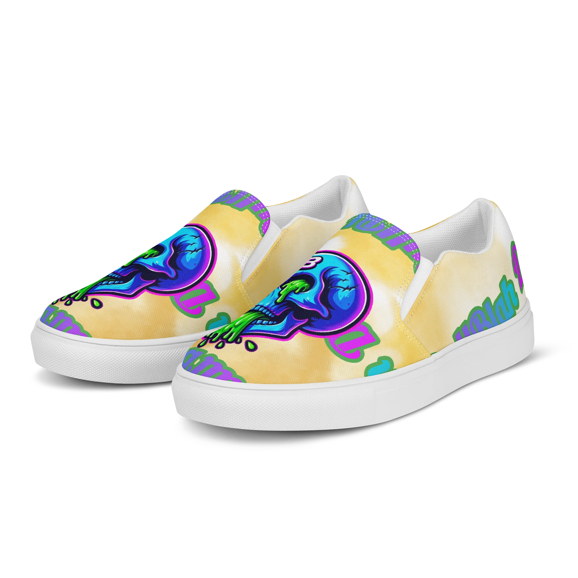 Women's "Sick Skull" Premium Slip-On Canvas Shoes product image (3)