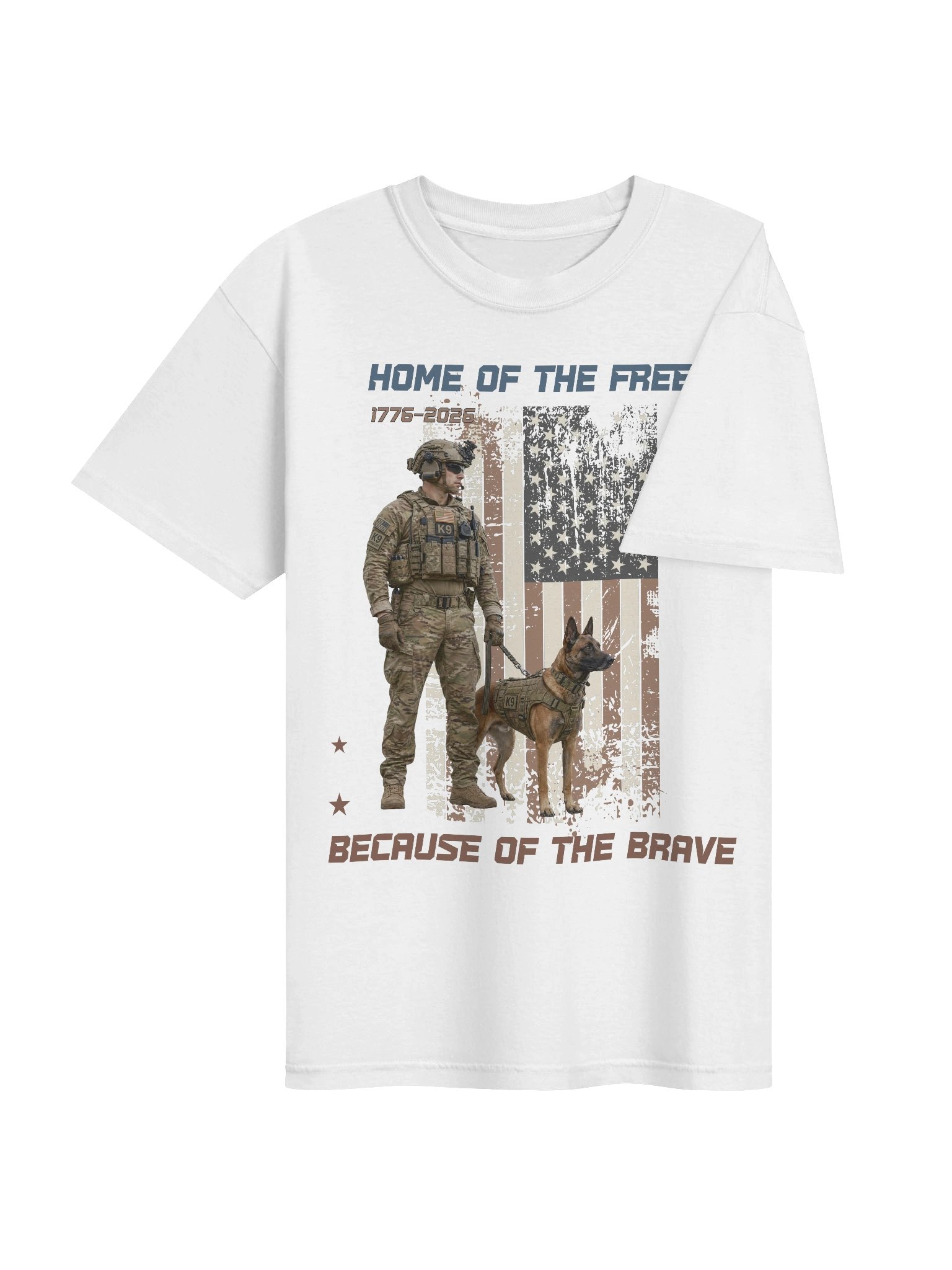 Home of the Free Because of the Brave - Soldier & Military Dog product image (4)