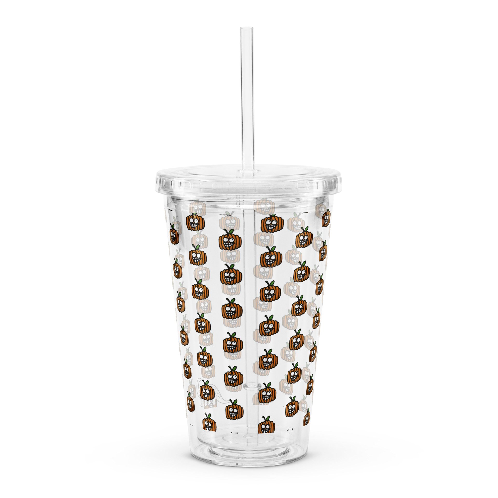 Hehe Pumpkin Clear Plastic Tumbler product image (3)
