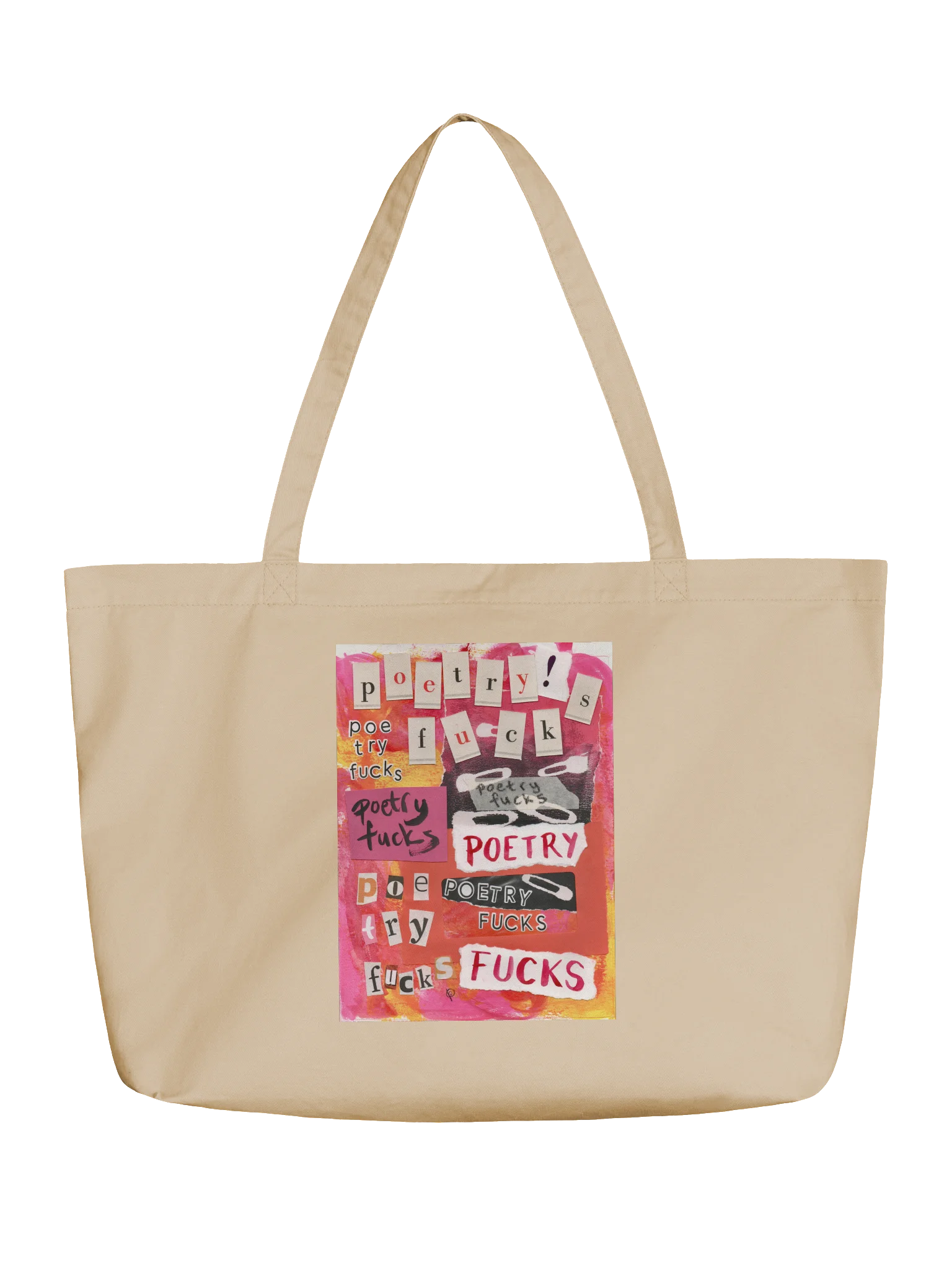 poetry fucks collage tote bag product image (5)