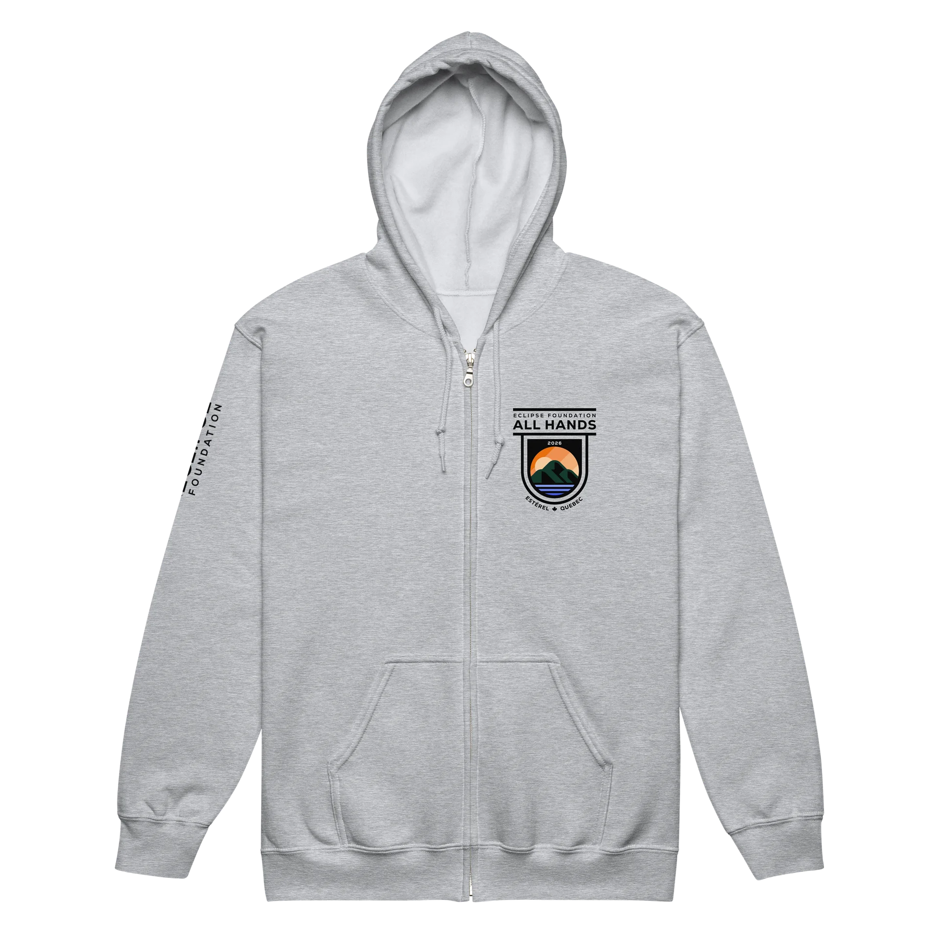 All Hands zipped hoodie, grey product image (2)