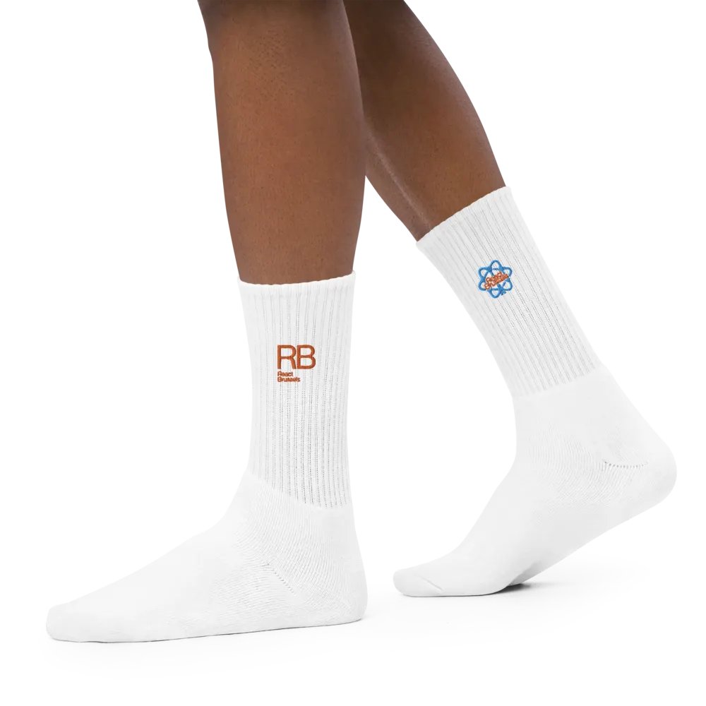 RB Embroidered Socks in White product image (8)