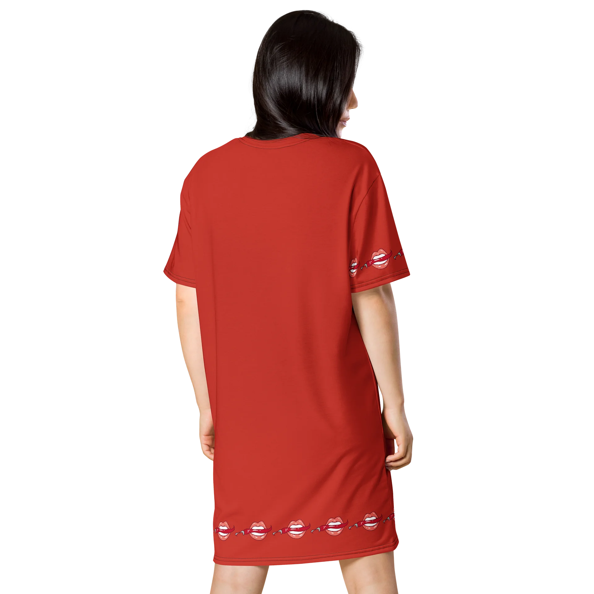 popart Red chiliLips Graphic T-Shirt Dress product image (2)