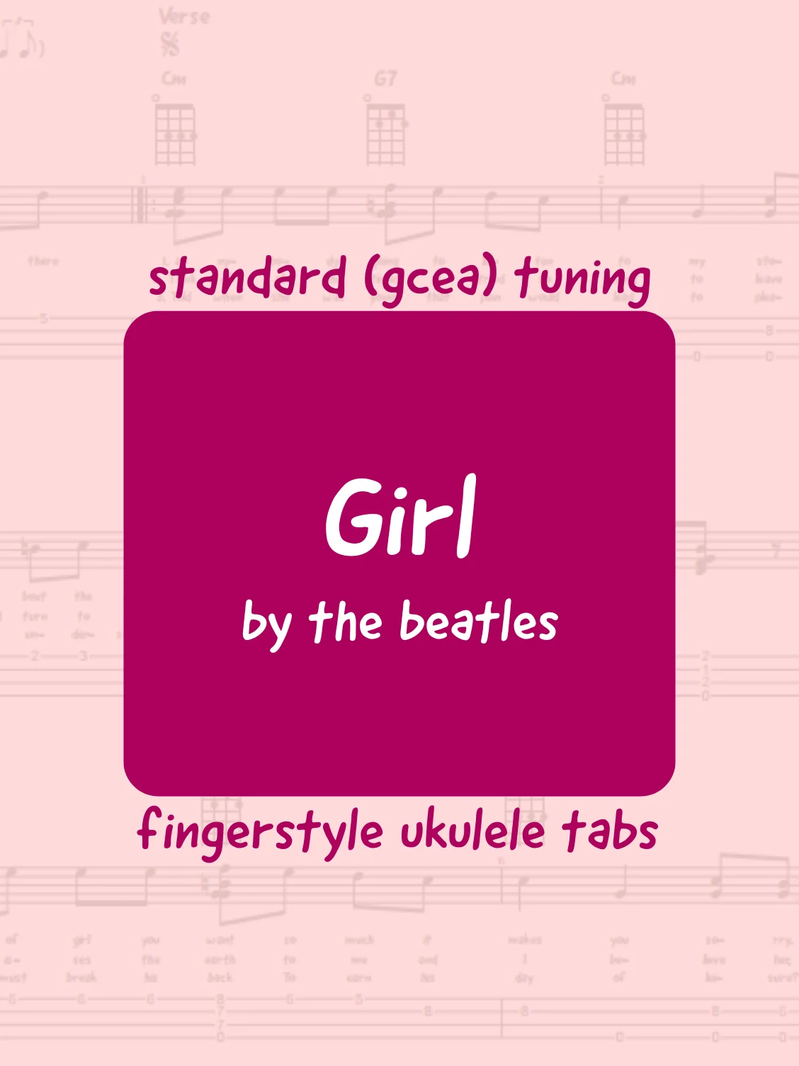 The Beatles - Girl (uke tabs) product image (1)