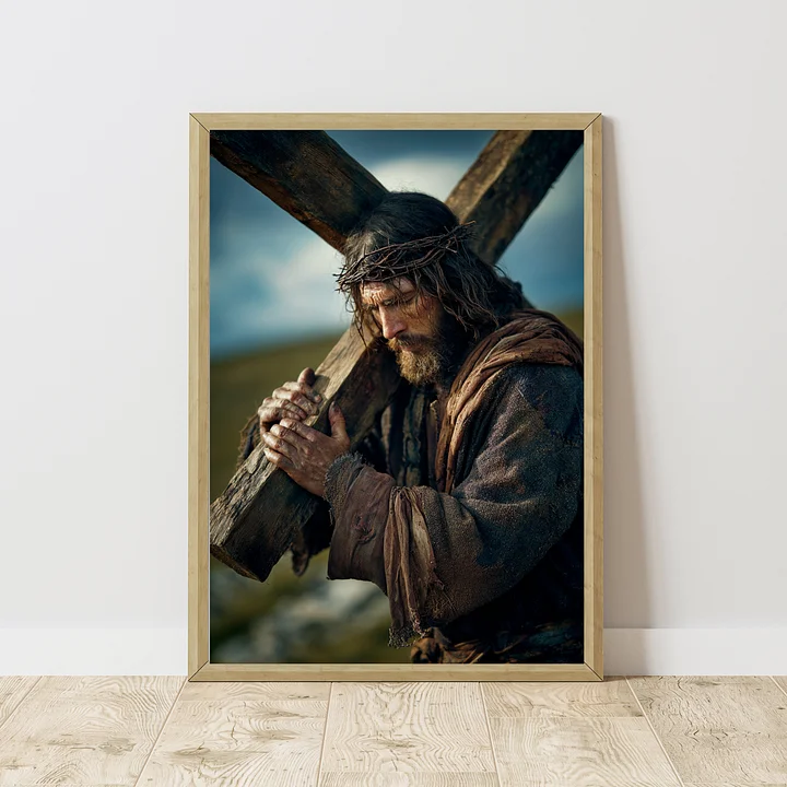 Jesus Carrying the Cross Wall Art | Christian Printable | Crucifixion Decor product image (1)