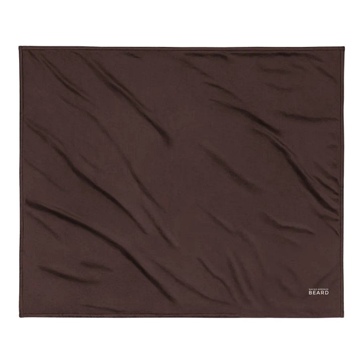 Nacho Average Beard Embroider Sherpa Blanket (Brown/ White) product image (2)