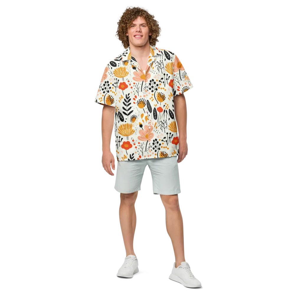 Retro Flowers Peach Hawaiian Shirt product image (4)