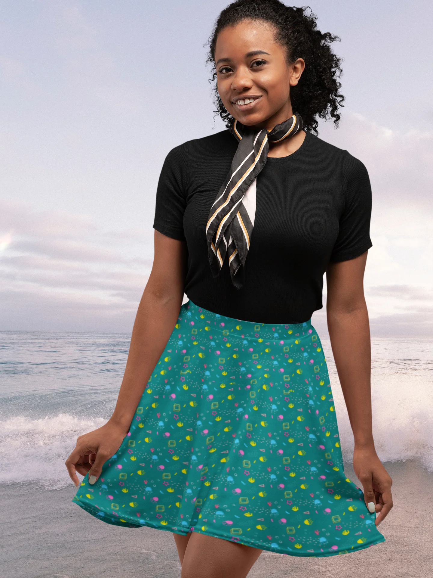 Shifty Seas pattern skater skirt product image (1)