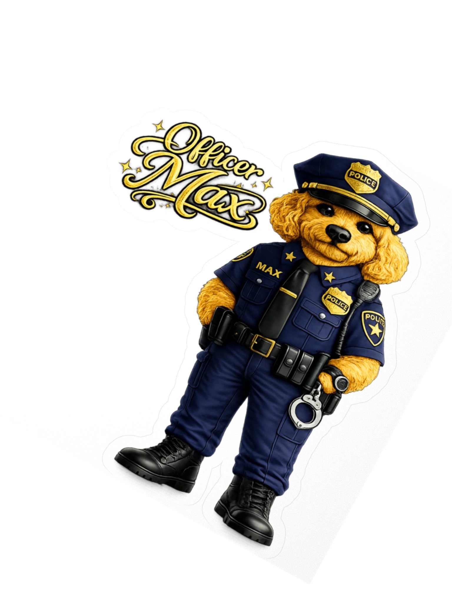 Officer Max Golden Dog Kiss Cut Sticker product image (2)