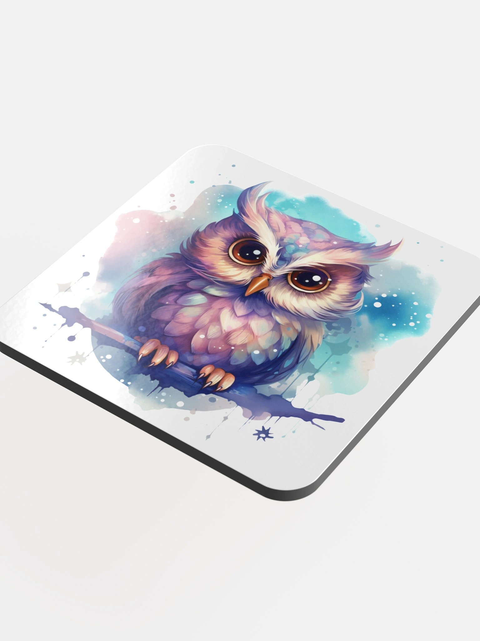 Watercolour Owl Cork Coaster product image (4)
